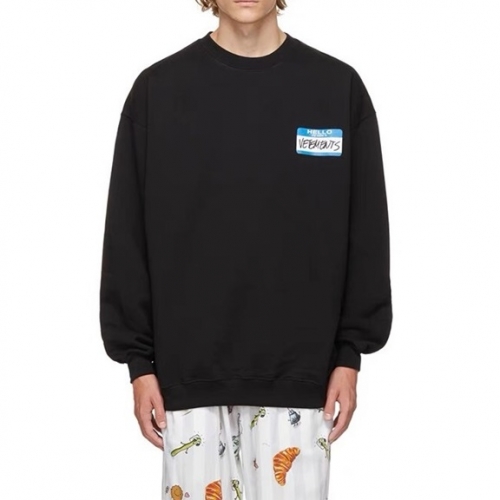 ヴェトモンメンズプリント長袖Tシャツt0227ブラック