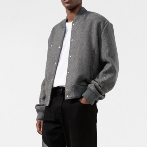 オフホワイトユニセックスカジュアルジャケットf0809グレー