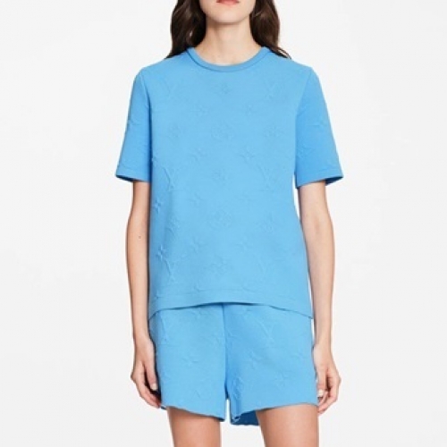 ルイヴィトンユニセックス半袖Tシャツu03808ブルー