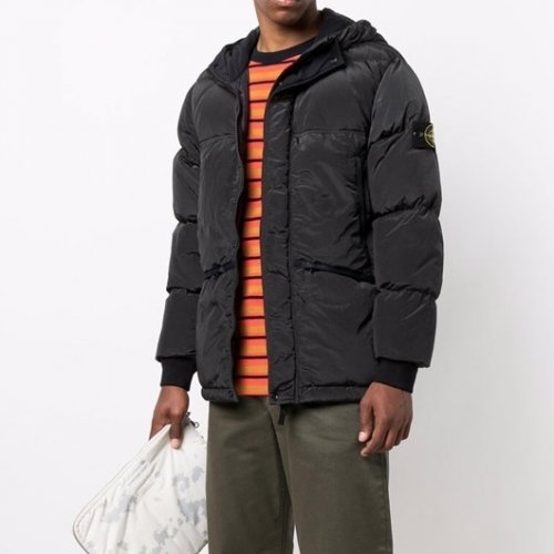 -ストーンアイランドメンズカジュアルダックダウンパディングo0408ブラック