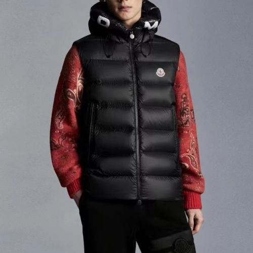 モンクレールユニセックスパッチモダンダックダウンパディングベストc02418ブラック