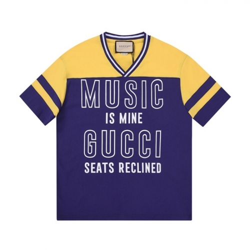 グッチユニセックス半袖Tシャツc04505ブルー