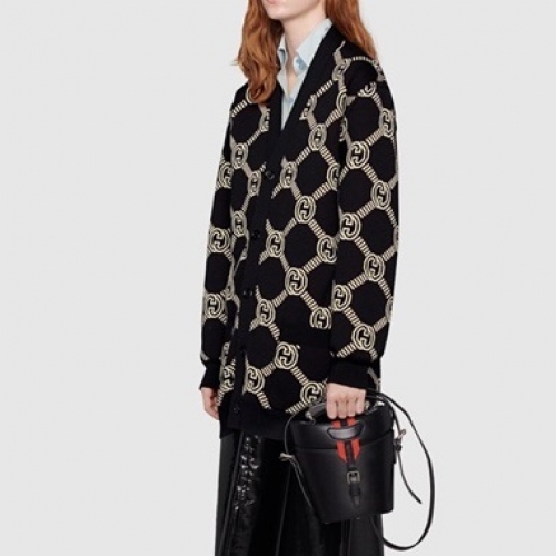 グッチユニセックストレンディネックカーディガンc04507ブラック