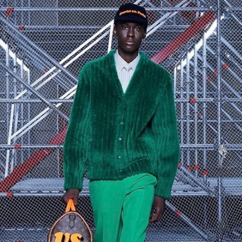 ルイヴィトンメンズモノグラムネックカーディガンu03828グリーン