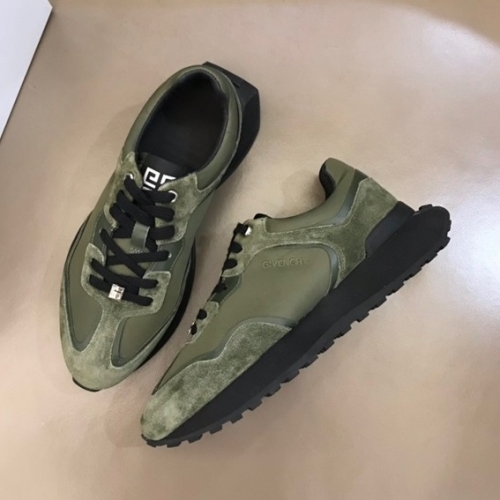 ジバンシィメンズカジュアルレザースニーカーカーキv0575