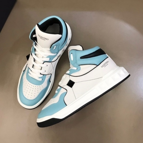 ヴァレンティノメンズカジュアルレザーハイトップスニーカー(240-275)ホワイト-l0501