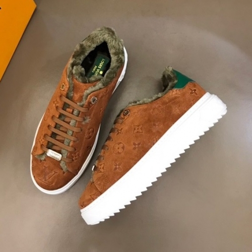 ルイヴィトンユニセックスモダンレザースニーカーブラウンu03863