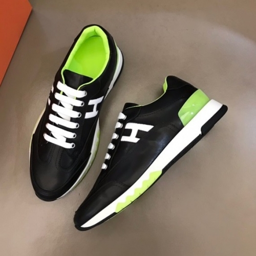 エルメスメンズモダンレザースニーカー(240-270)ブラックr0732