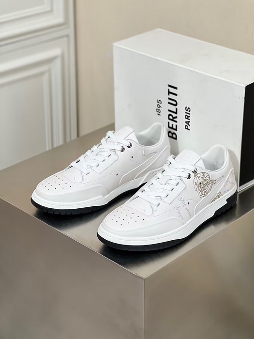 ベルルッティメンズカジュアルレザースニーカーホワイトr0073