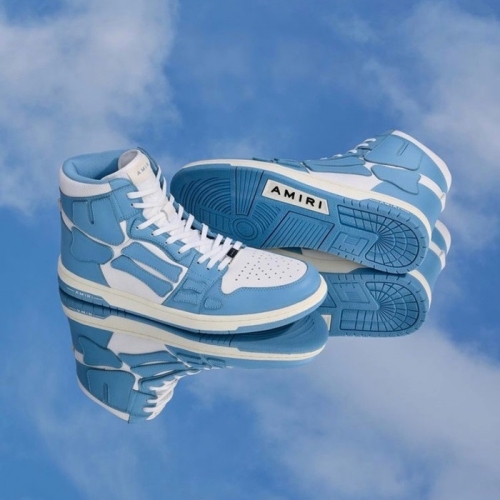 アミリユニセックスカジュアルレザーハイトップスニーカー-p0321