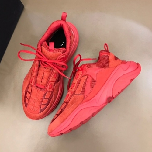 アミリユニセックスカジュアルレザースニーカーレッドi0325