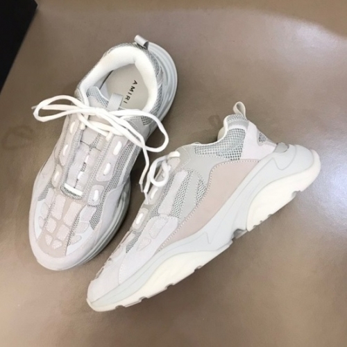 アミリユニセックスカジュアルレザースニーカーグレーi0329