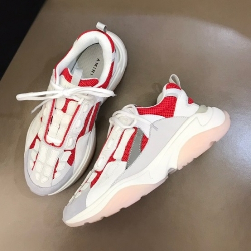 アミリユニセックスカジュアルレザースニーカーレッドi0332