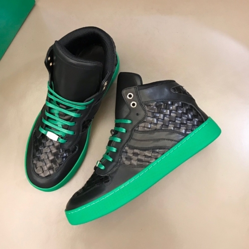 ボッテガヴェネタメンズレザーハイトップスニーカーブラック-(240-270)t0165