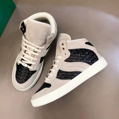 ボッテガヴェネタメンズレザーハイトップスニーカーベージュ-(240-270)t0166