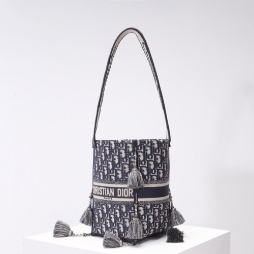 ディオールレディースオブリークバブルショルダーバッグネイビーo01611