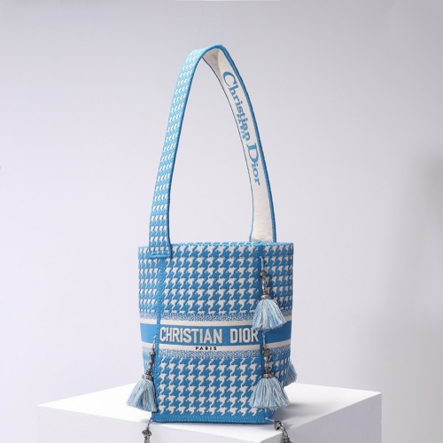 ディオールレディースオブリークバブルショルダーバッグブルーo01613