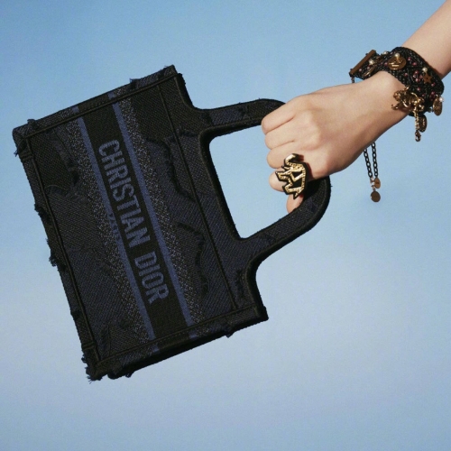 ディオールレディースミニトートバッグ(22.5)ネイビー'o01616