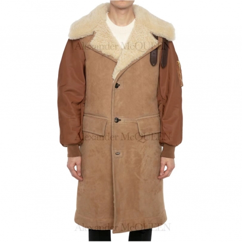 アレクサンダーマックイーンメンズトレンディコートe0104キャメル