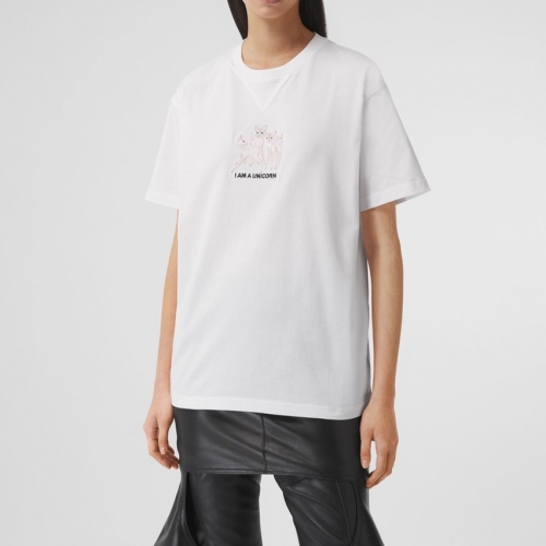 バーバリーユニセックスコットン半袖Tシャツr04273ホワイト
