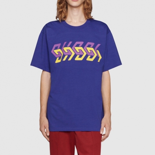 グッチユニセックス半袖Tシャツc04532ブルー