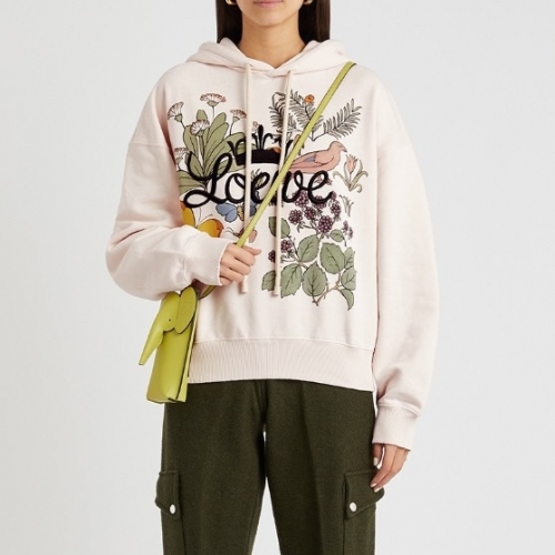 ロエベレディースカジュアルコットンオーバーサイズフーディe0536ピンク