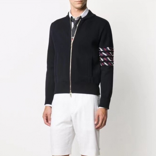 -トムブラウンユニセックスストラップジップアップセーターm01530ネイビー