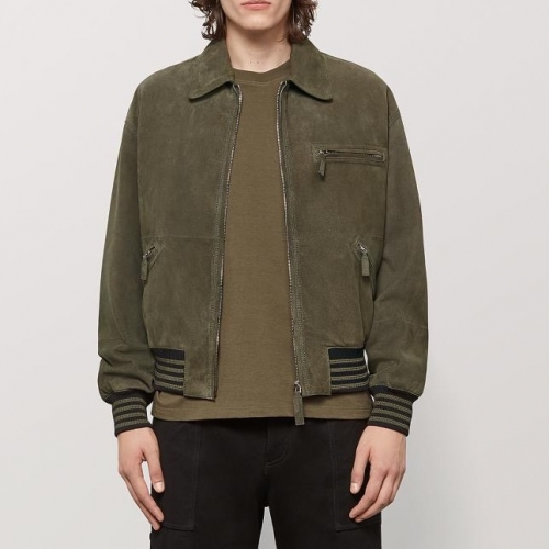 ボッテガヴェネタメンズビジネスレザージャケットt0140カーキ