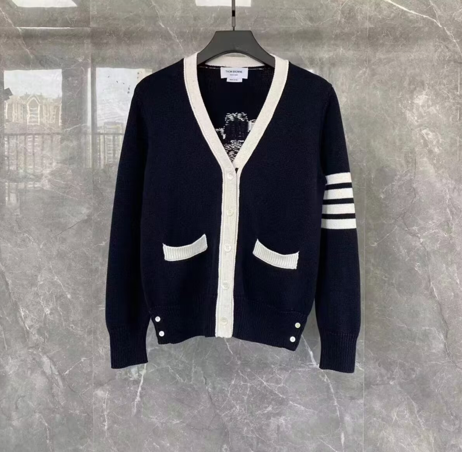 トムブラウンレディースストラップネックカーディガンm01537ピンク,ネイビー