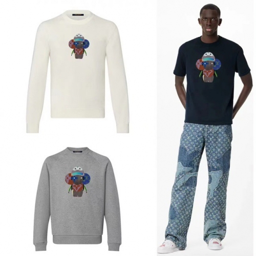 ルイヴィトンメンズカジュアルコットンスウェットシャツu03890ホワイト