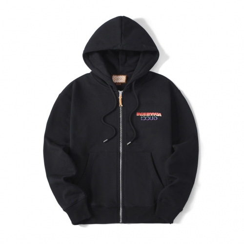 グッチユニセックスカジュアルコットンフーディc04519ブラック