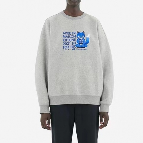 メンズミニマル長袖Tシャツe0089(A1A3)グレー