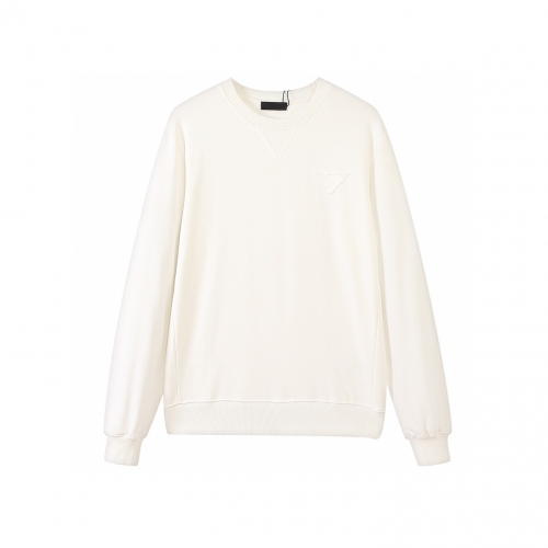 -プラダメンズクルーネック長袖Tシャツa02561ホワイト