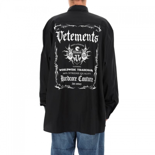 ヴェトモンユニセックスオーバーサイズシャツt0237ブラック