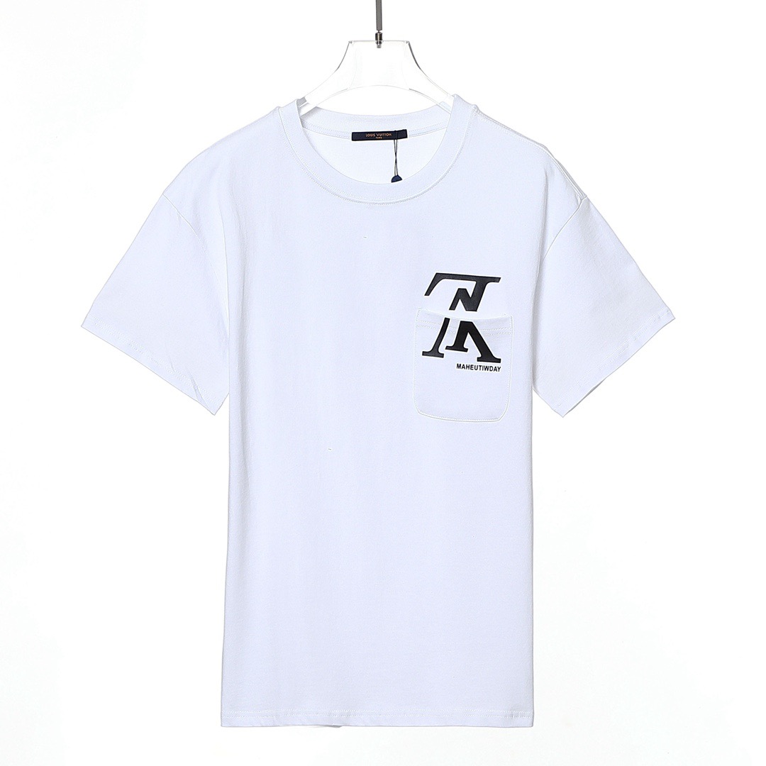 ルイヴィトンユニセックス半袖Tシャツu03904ホワイト