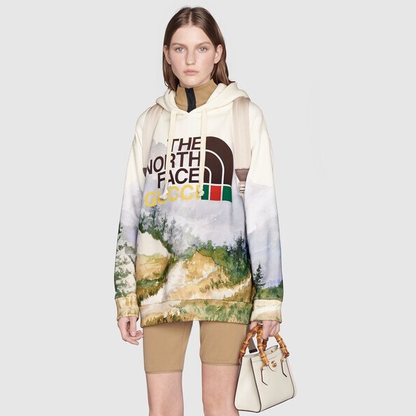 グッチユニセックスカジュアルフーディc04543ホワイト