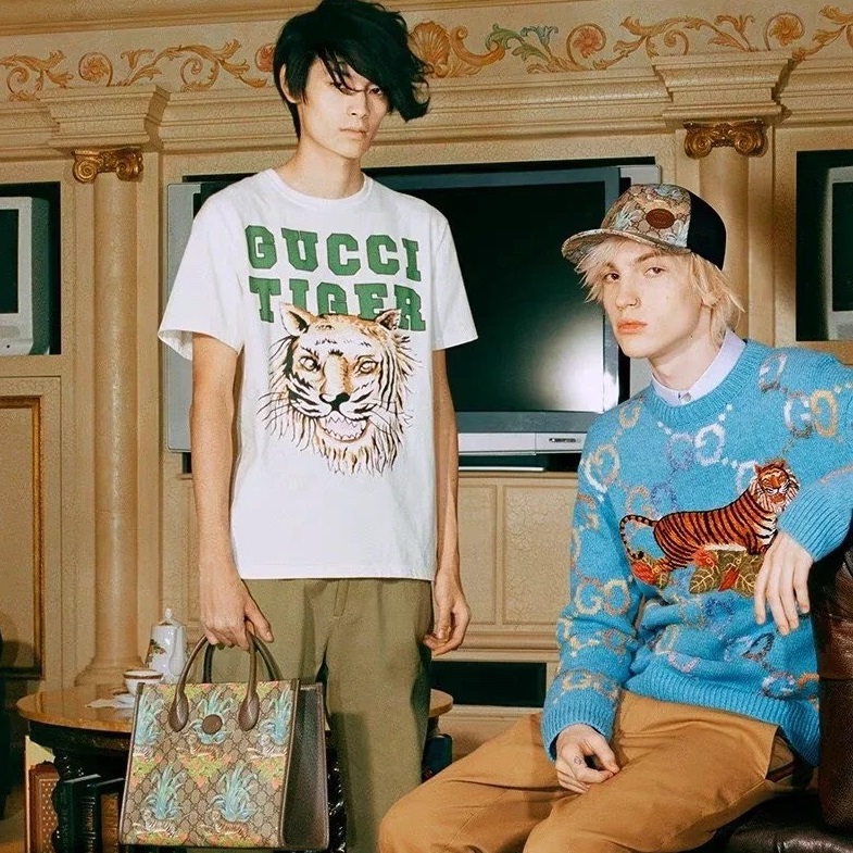 グッチユニセックス半袖Tシャツc04546ホワイト