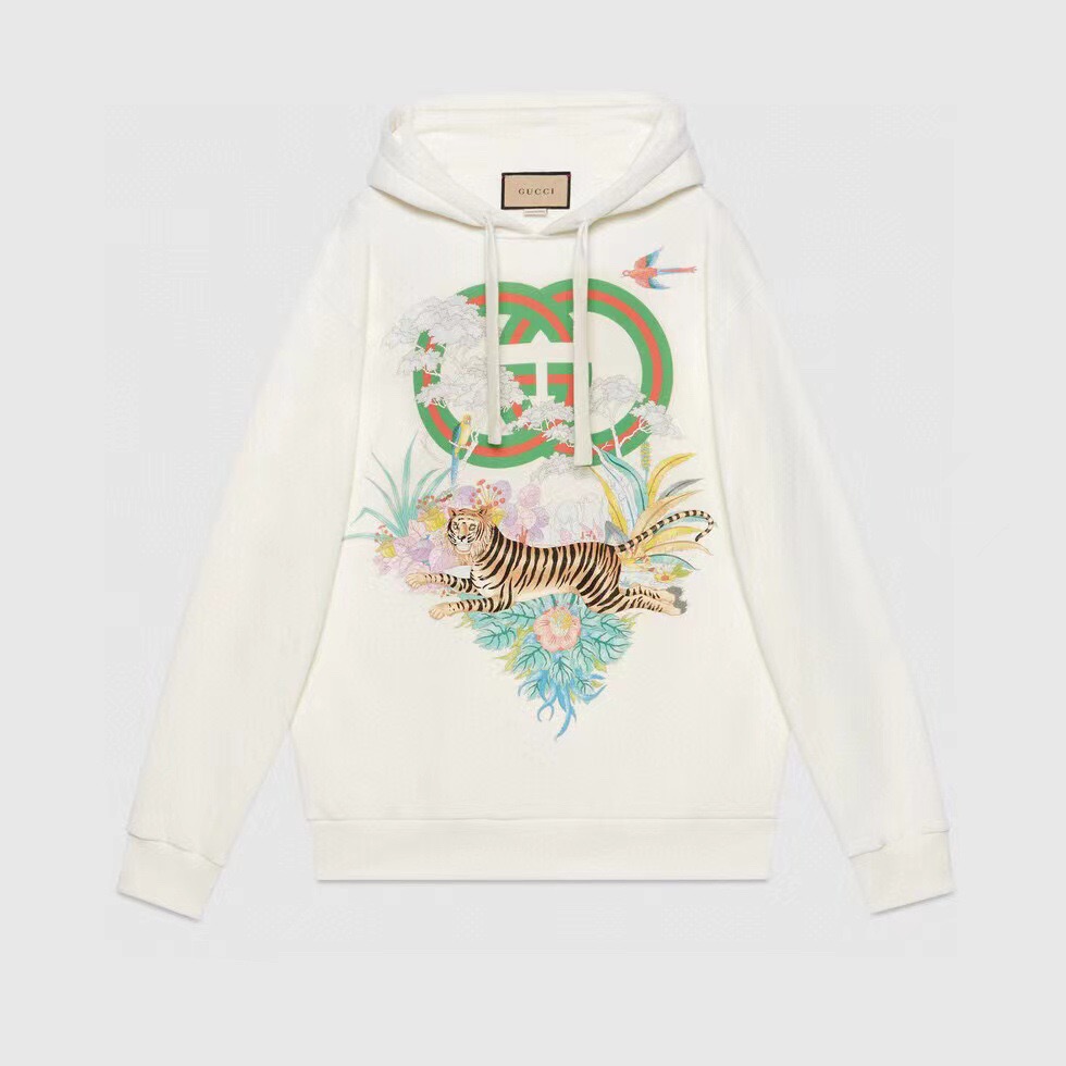 グッチユニセックスカジュアルフーディc04551アイボリー