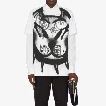 ジバンシィメンズコットン半袖Tシャツv0593ホワイト