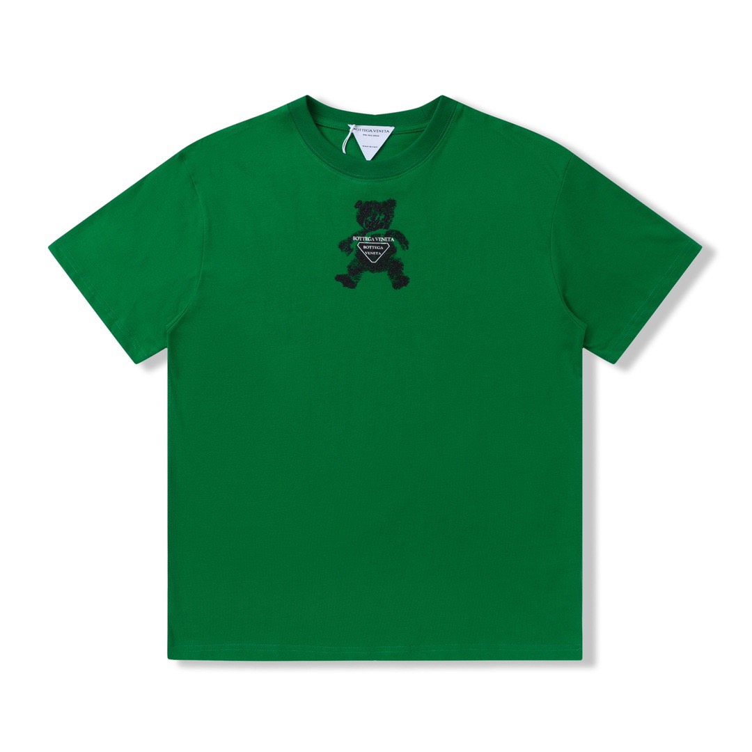 ボッテガヴェネタメンズクルーネックグリーン半袖Tシャツt0197