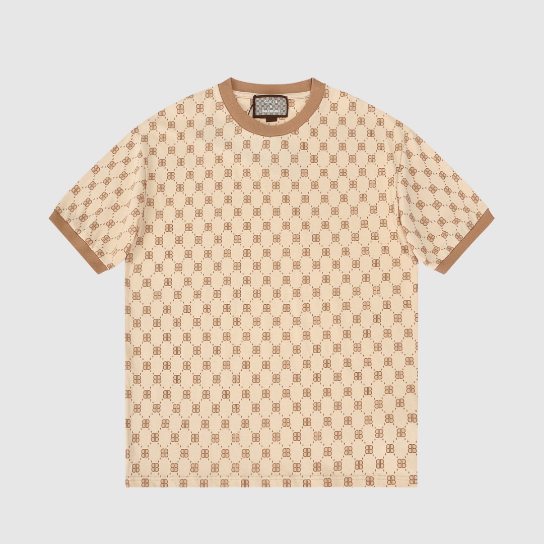 グッチメンズクルーネックキャメル半袖Tシャツc04564