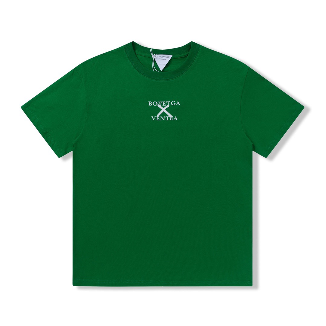 ボッテガヴェネタメンズクルーネックグリーン半袖Tシャツt0210