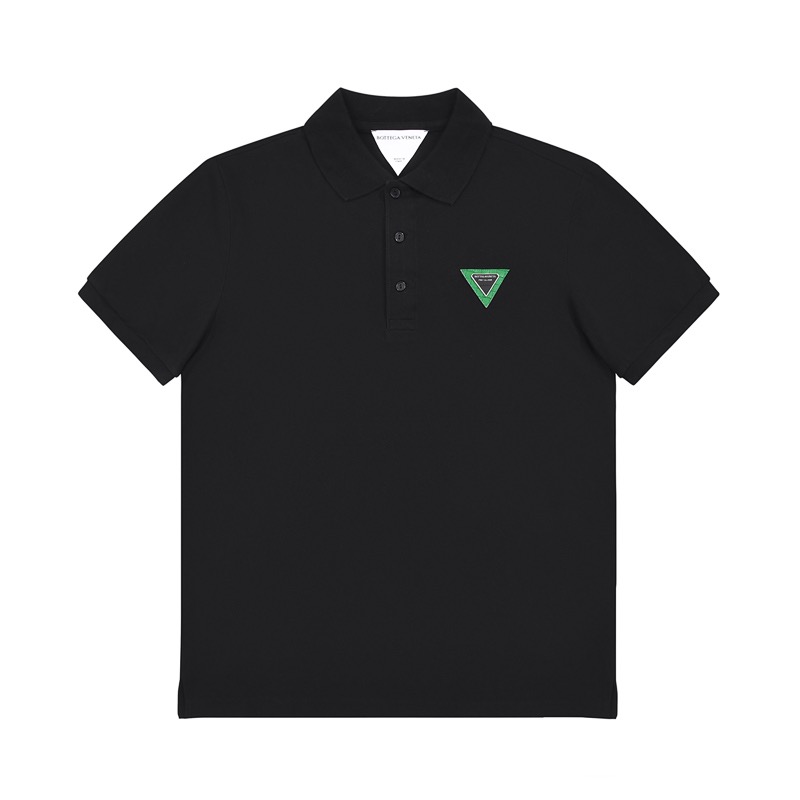 ボッテガヴェネタメンズポロブラック半袖Tシャツt0213