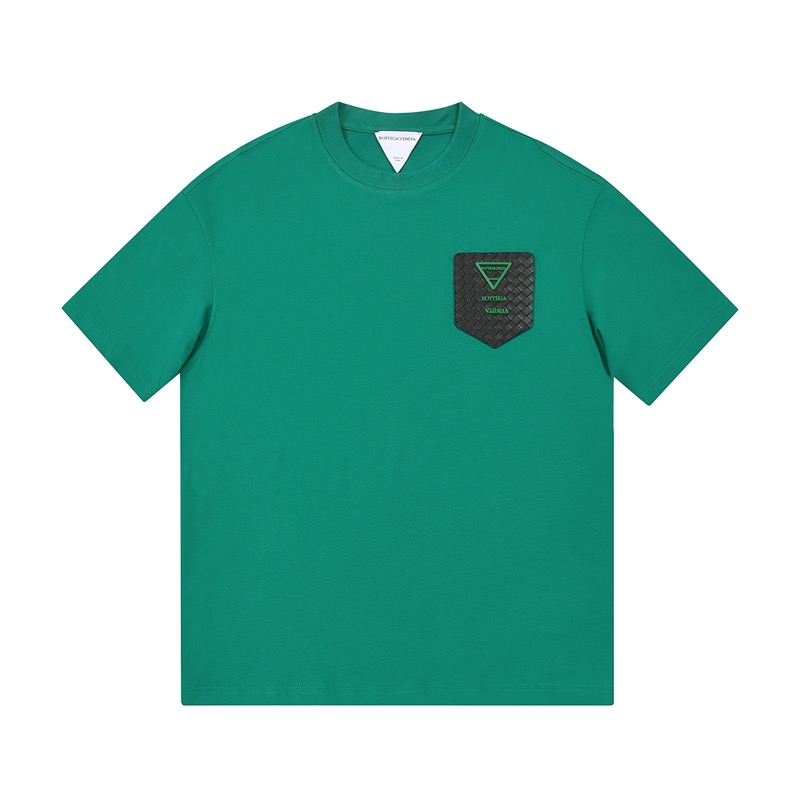 ボッテガヴェネタメンズクルーネックグリーン半袖Tシャツt0215
