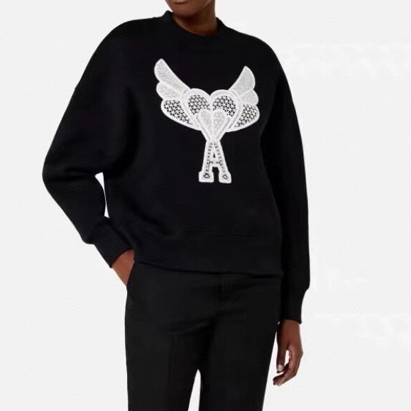 アミメンズクルーネックブラックスウェットシャツi0261