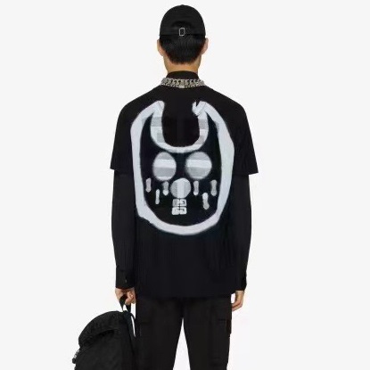 ジバンシィメンズクルーネックブラック半袖Tシャツv0602