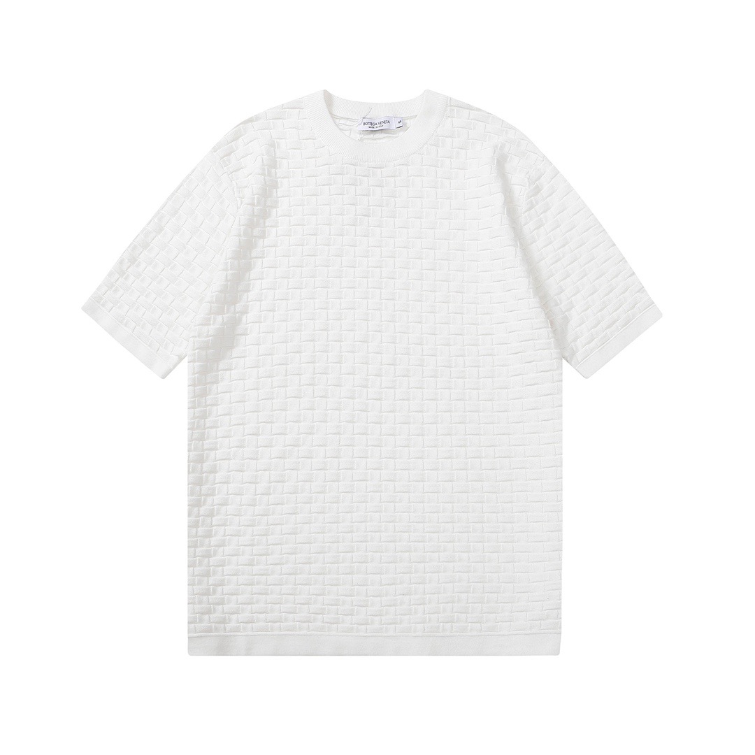ボッテガヴェネタメンズクルーネックホワイト半袖Tシャツt0216