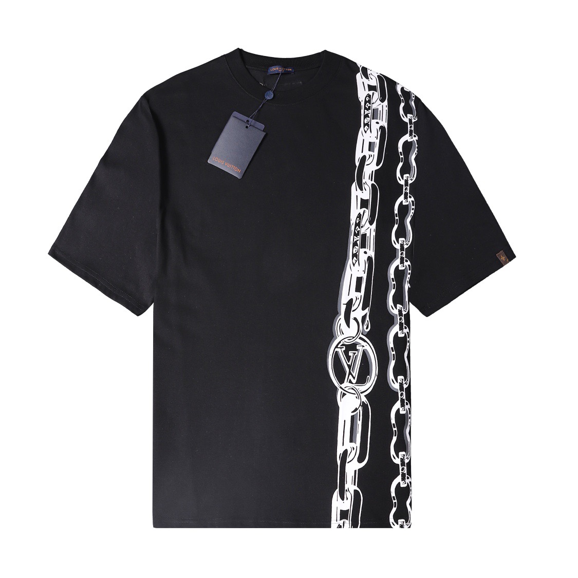 ルイヴィトンメンズクルーネックブラック半袖Tシャツu03928