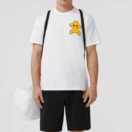 バーバリーメンズクルーネックホワイト半袖Tシャツr04305