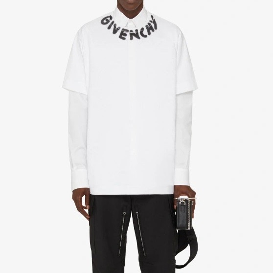 ジバンシィメンズクルーネックホワイト半袖Tシャツv0604